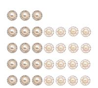 DEANKEJI Set Bottoni di Perla da 30 Pezzi, 18 mm Bottoni di Perle Artificiali, Rotondo Bottone con Perle Finte, 2 Varianti Perla Bottone, per la Casa, Negozi e Articoli per L'artigianato