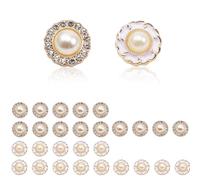 DEANKEJI set Bottoni di Perla da 30 Pezzi, 21 mm Bottoni con Perle Finte, Rotondo Perla Bottone, 2 Varianti Bottone in Abbigliamento, per la Casa, Negozi e Articoli per L'artigianato
