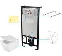 Deante Anemon set vaso wc con copriwater e modulo di installazione con placca di comando CDZZ6ZPW