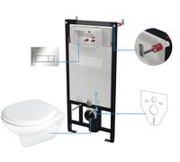 Deante Boro set modulo di installazione, vaso wc e placca di comando sospeso senza brida bianco lucida CMOS6SPW