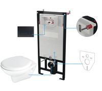 Deante Boro set modulo di installazione, vaso wc e placca di comando sospeso senza brida bianco lucida CMON6SPW