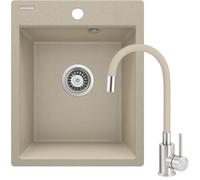 Deante Corio lavello con rubinetto beige/acciaio ZRCP7103