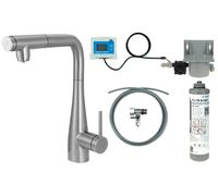 Deante Eridan starter kit con rubinetto da cucina verticale acciaio inossidabile BREFF75M