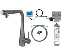 Deante Eridan starter kit con rubinetto da cucina verticale grafite/grigio BREFD75M