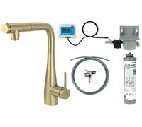 Deante Eridan starter kit con rubinetto da cucina verticale oro/oro antico BREFR75M