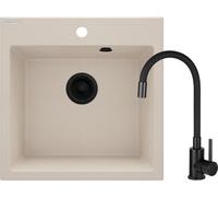Deante Evora lavello con rubinetto beige/nero ZQJN5103