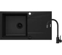 Deante Evora lavello con rubinetto nero/nero ZQJJN113
