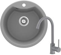 Deante Fiesta Solis lavello con rubinetto grigio/ ZRSBS803