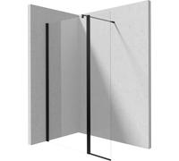 Deante Kerria Plus parete doccia 40 cm nero opaca/vetro trasparente KTSXN72P