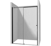 Deante Kerria Plus porta doccia 180 cm scorrevole nero opaca/vetro trasparente KTSPN18P