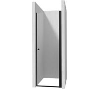 Deante Kerria Plus porta doccia 80 cm a battente nero opaca/vetro trasparente KTSWN42P
