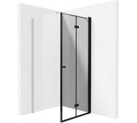 Deante Kerria Plus porta doccia 80 cm pieghevole nero opaca/vetro trasparente KTSXN42P