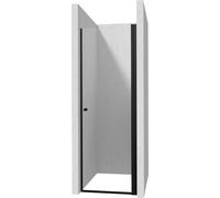 Deante Kerria Plus porta doccia 90 cm a battente nero opaca/vetro trasparente KTSWN41P