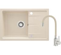 Deante Leda lavello con rubinetto beige/acciaio ZRDG5113