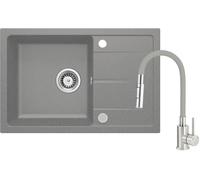 Deante Leda lavello con rubinetto grigio/acciaio ZRDGS113