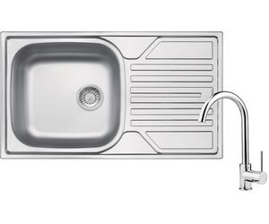 Deante Legato lavello con rubinetto acciaio/cromo ZELA0113