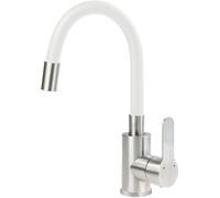 Deante Lupo rubinetto per lavabo verticale bianco-acciaio BLU_W240