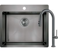 Deante Olfato Precious lavello in acciaio con rubinetto 55x50.5 cm grafite ZPO_AD10B