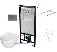 Deante Peonia set vaso wc con copriwater e modulo di installazione con placca di comando CDET6ZPW