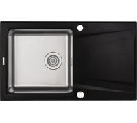 Deante Prime lavello in granito e acciaio 86x50 cm grigio/grafite/inox ZSR_G113