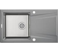 Deante Prime lavello in granito e acciaio 86x50 cm grigio/grafite/inox ZSR_S113