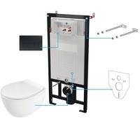Deante Silia set modulo di installazione, vaso wc e placca di comando CDLN6ZPW