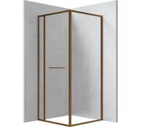 Deante Square box doccia 90x90 cm quadrato marrone spazzolata/vetro trasparente KQB_C099P