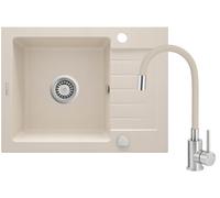 Deante Zorba lavello con rubinetto beige/acciaio ZQZG511A