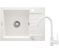 Deante Zorba lavello con rubinetto bianco/bianco ZQZAA11A