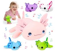 deAO 5 Peluche Axolotl, Peluches Salamandra Carini, Mamma e 4 Cuccioli, Cuscini Morbidi, Peluche Sensoriali, Cuscini da Gioco, Peluches Affettuosi, Regalo per Bambini