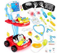 deAO Carrello da Dottore con Suoni e Luci, Valigetta Dottore Bambini