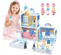 deAO Casa delle Bambole per Bambine, con Luci ed Effetti di Fumo | Casa dei sogni con 3 stanze, Mobili e Accessori, Cortile Esterno, Gioco di Ruolo per Bambini 3+ Anni, Regalo Bambina
