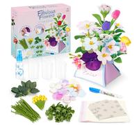 deAO Fiori magici, Bricolage Floreale per Bambini, Set da Laboratorio DIY per Composizioni Floreali, Composizioni Botaniche da Colorare con Petali e Steli, Regalo Festivo per Bambine dai 3 Anni+