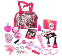 deAO Gioco di Bellezza Moda e Estilismo Set di Accessori Borsetta Fashion Include Il Trucco Artificiale Telefono e Fotocamera del Giocattolo con Luci e Suoni