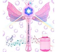deAO Macchina per Bolle di Sapone per Bambini Princess Bubble Wand Blower per Ragazze con Ali Musical & Light Up Bubble Toys Outdoor Indoor Bubbles Toys Christmas Birthday Gift