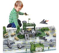 deAO Set base Militare, Set include Soldati dell'esercito con un Veicolo Militare, Armi e Accessori, Oltre a una Mappa di Gioco, Perfetto per Ragazzi e Ragazze di 3-5 Anni