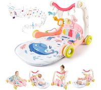 deAO Tappetino Gioco Bambino con Pianoforte Illuminato, Palestre per Bambini Tappetini da Gioco, Palestra Versatile per Lo Sviluppo Sensoriale, Tappetino per attività Musicale (Rosa e Bianco)