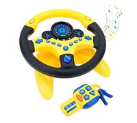 deAO Volante per Auto per Bambini Giocattolo d'Imitazione per Guida Simulata con Effetti Luminosi e Sonori Musicali per Ragazzi e Ragazze -Giallo