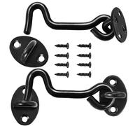 Deapher Cabin Hook and Eye Latch for Door 2 Pack 4 Inches Barn Door L