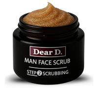 Dear D Scrub Viso Uomo | Crema Scrub Viso Uomo Ad Azione Purificante, Illuminante Ed Esfoliante | Perfetto Per Pelli Grasse E Secche | Pratico Formato Da 50 ML