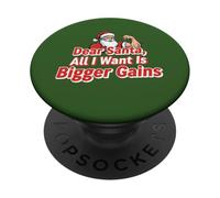Dear Santa All I Want Is Bigger Gains Divertente Design Fitness PopSockets PopGrip Adesivo