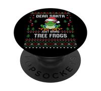 Dear Santa, brutto maglione natalizio a forma di raganella dagli occhi rossi PopSockets PopGrip Adesivo