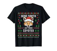 Dear Santa Coyote Christmas Ugly Xmas Sweater Coyote Maglietta