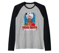 Dear Santa Define Naughty Cocker Spaniel Dog Funny Christmas Maglia con Maniche Raglan