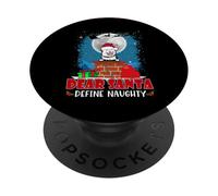 Dear Santa Define Naughty Finnish Lapphund Dog Christmas PopSockets PopGrip Adesivo