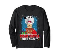 Dear Santa Define Naughty Goldendoodle Dog Funny Christmas Maglia a Manica