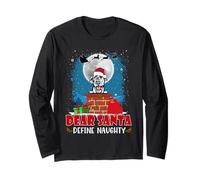 Dear Santa Define Naughty Irish Wolfhound Dog Christmas Maglia a Manica