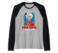 Dear Santa Define Naughty Irish Wolfhound Dog Christmas Maglia con Maniche Raglan