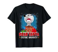 Dear Santa Define Naughty Lhasa Apso Dog Funny Christmas Maglietta