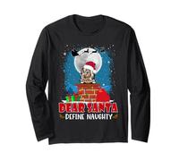 Dear Santa Define Naughty Old English Sheepdog Dog Christmas Maglia a Manica